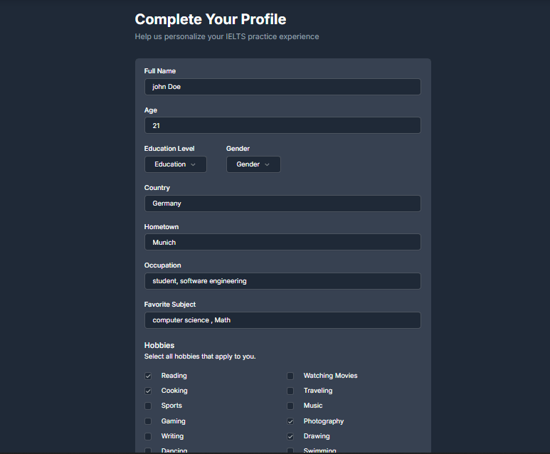 Tell Us About Yourself